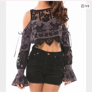 For Love and Lemons Cecilia crop top xs